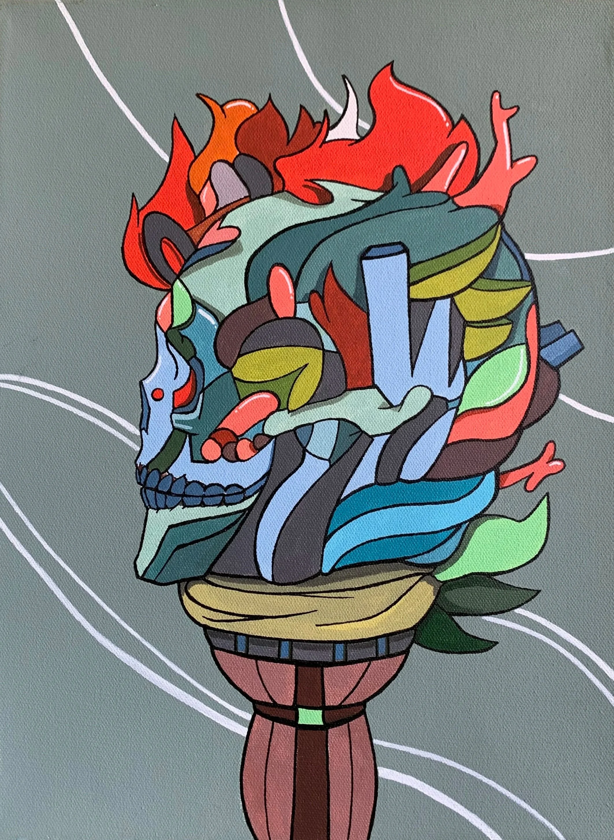 Skull Of Dreams, acrylic on canvas, 2025