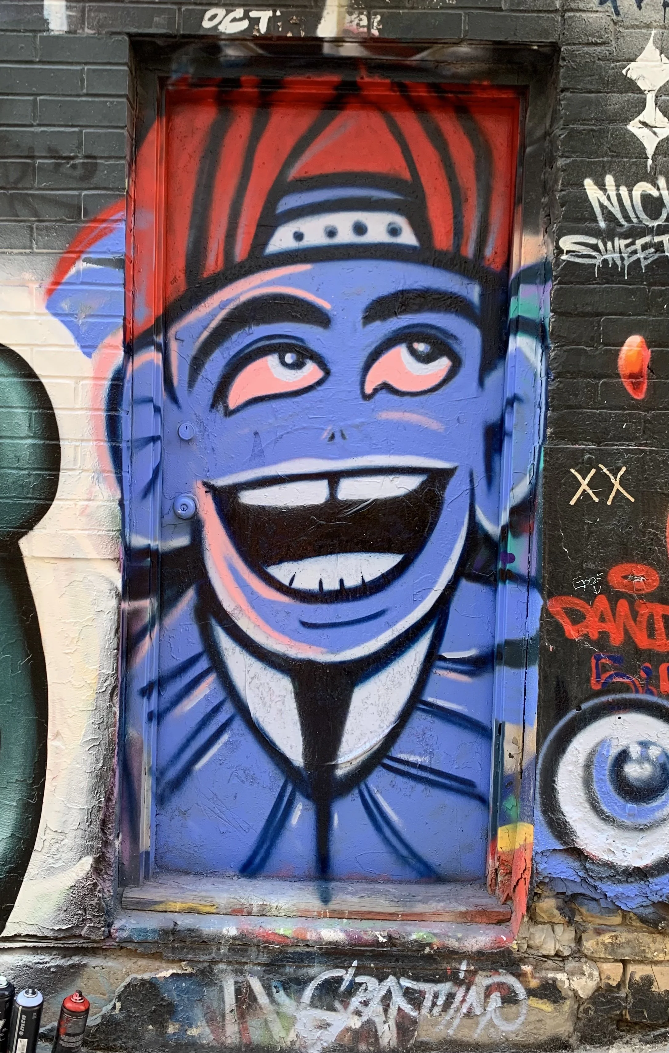 Graffiti Alley Mural, "Happy Guy", 2025