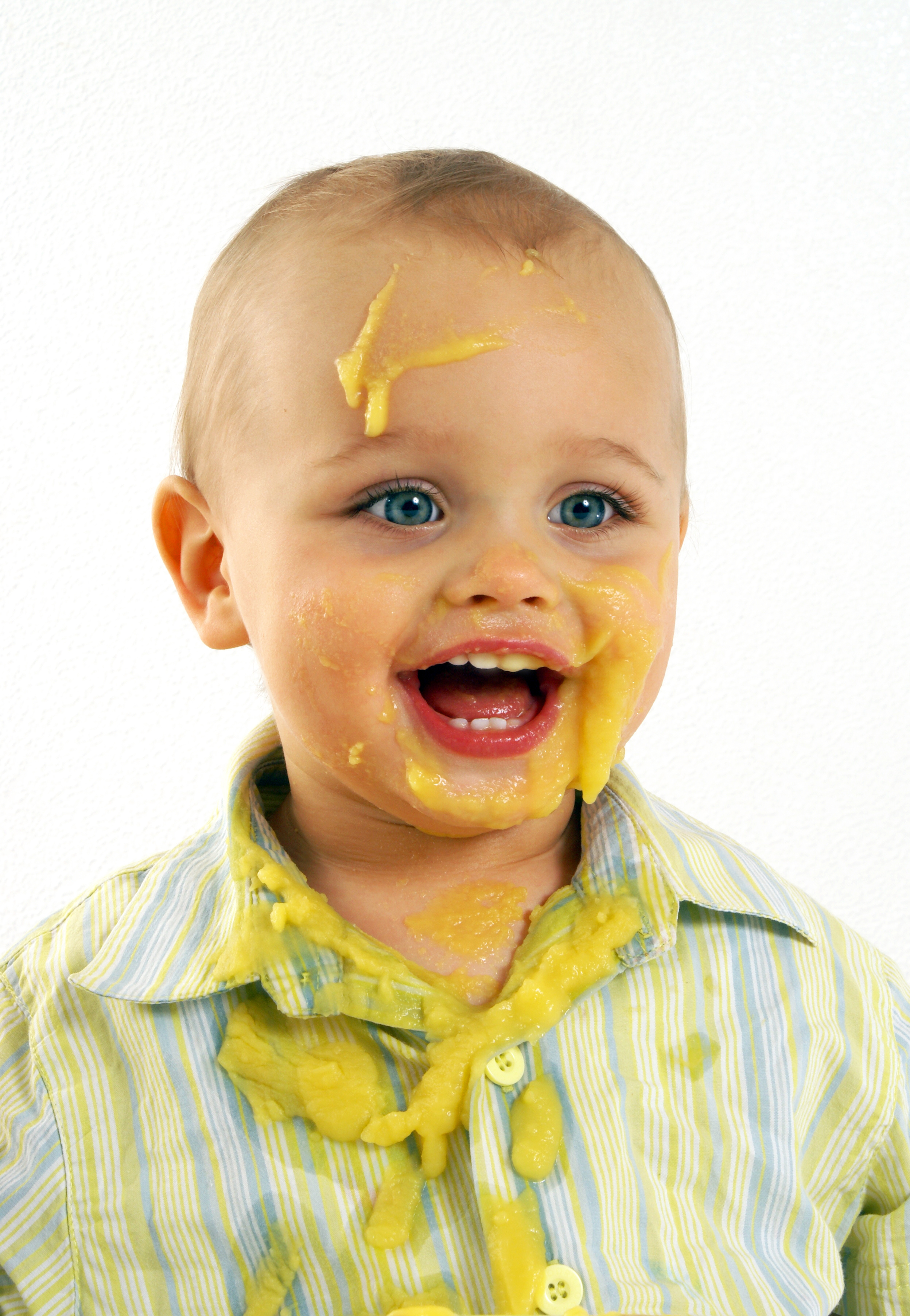 Messy faced baby after eating
