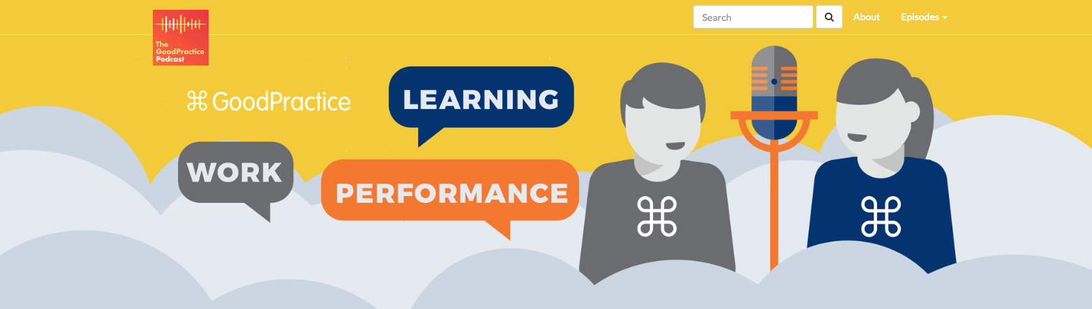 Screenshot of The GoodPractice Podcast website header. © The GoodPractice Podcast.