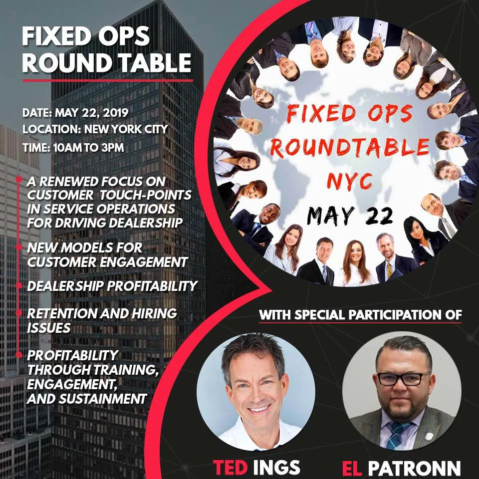 Fixed Operations Roundtable - NYC Midtown: Wednesday, May 22, 2019