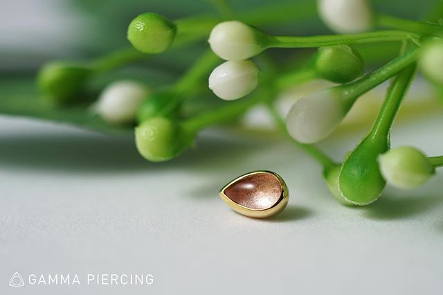 Oregon Sunstone Pear by @bvla . Photo by @kk_shaye We have new BVLA items coming almost every week. Never a dull moment! Come see us for something bright and beautiful. .
.
#gammapiercing #safepiercing #bvla #bvlalove #annarbor #ypsilanti #goblue