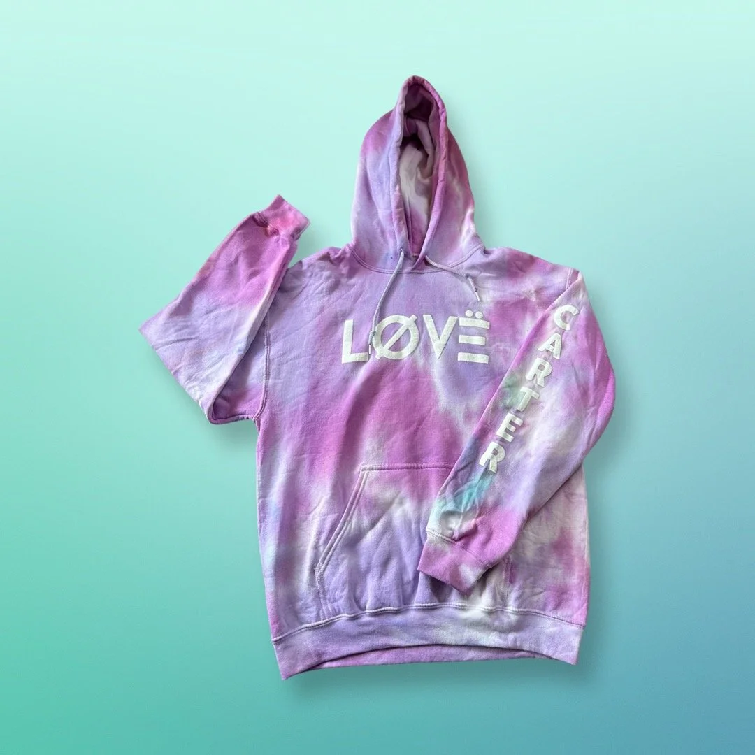 Purple/pink tie dye hoodie