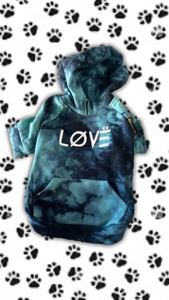 Love tie dye dog hoodie