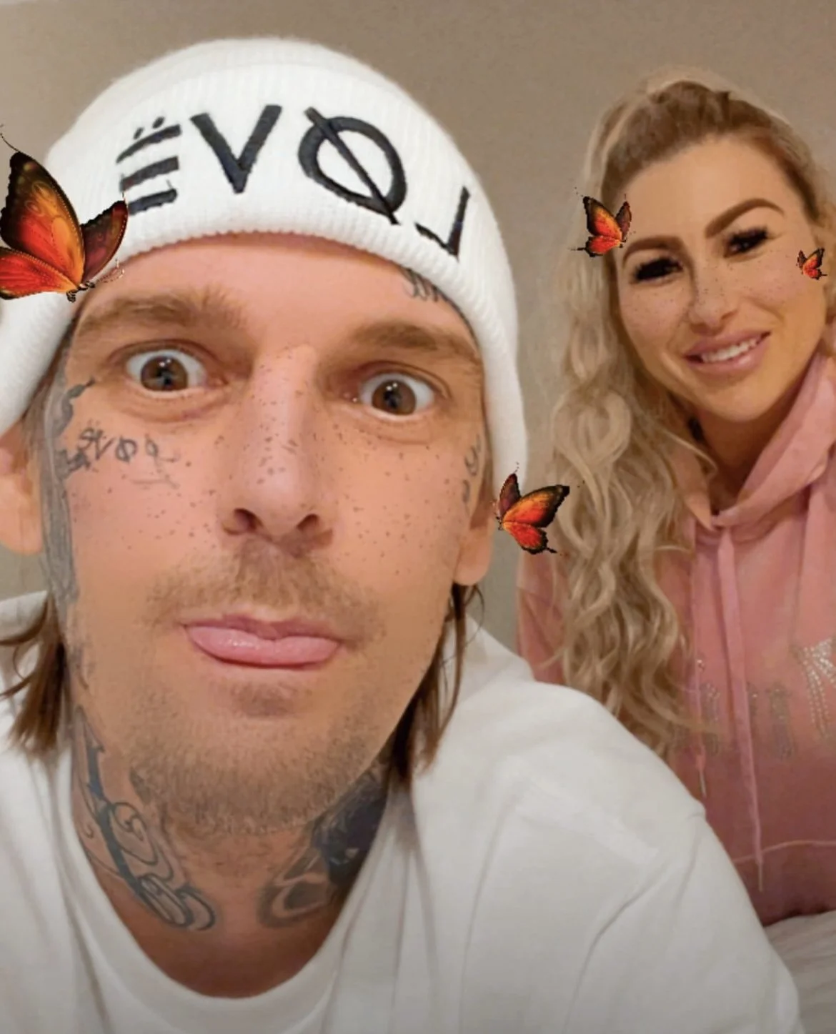 original white love beanie