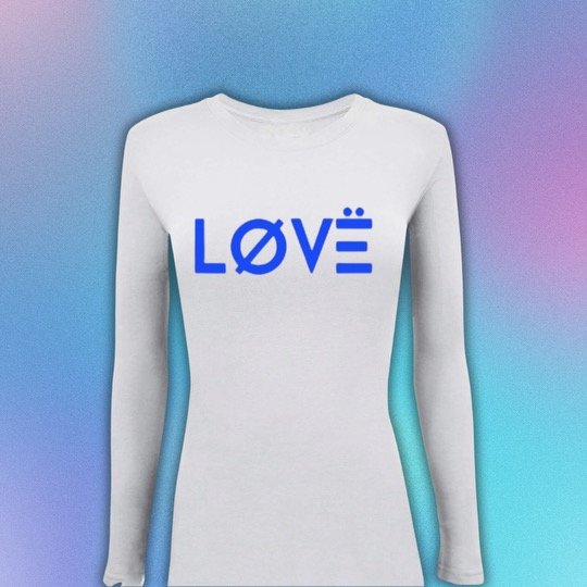 Long sleeve love with blue