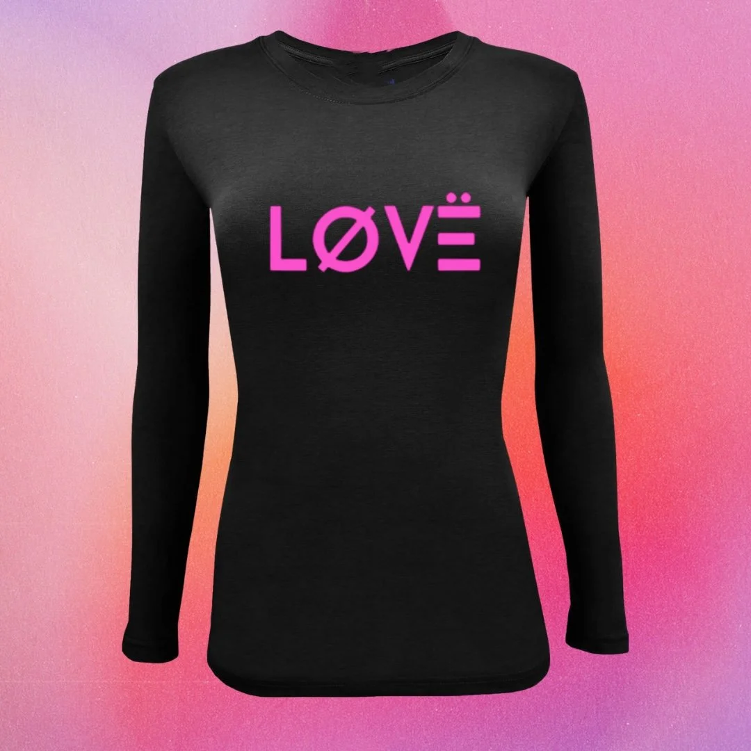 Love black long sleeve shirt with pink logo