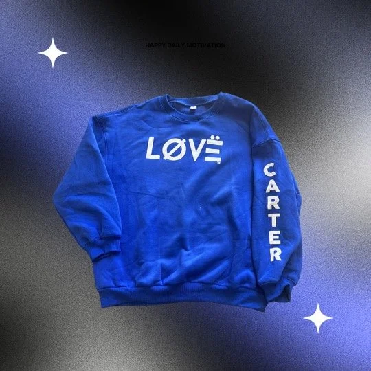 Blue love oversized crewneck