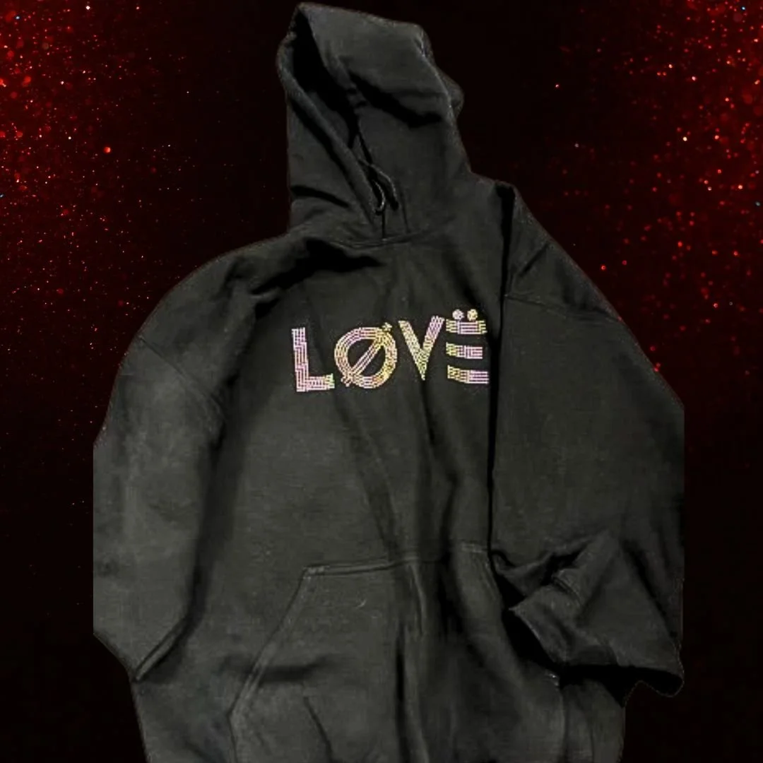 LØVË Black rhinestone hoodie