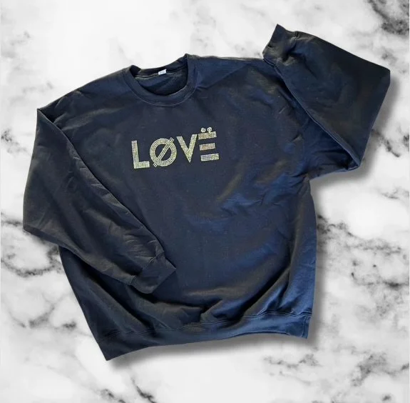 Blsck rhinestone crewneck