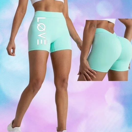 Mint green scrunch LØVË shorts