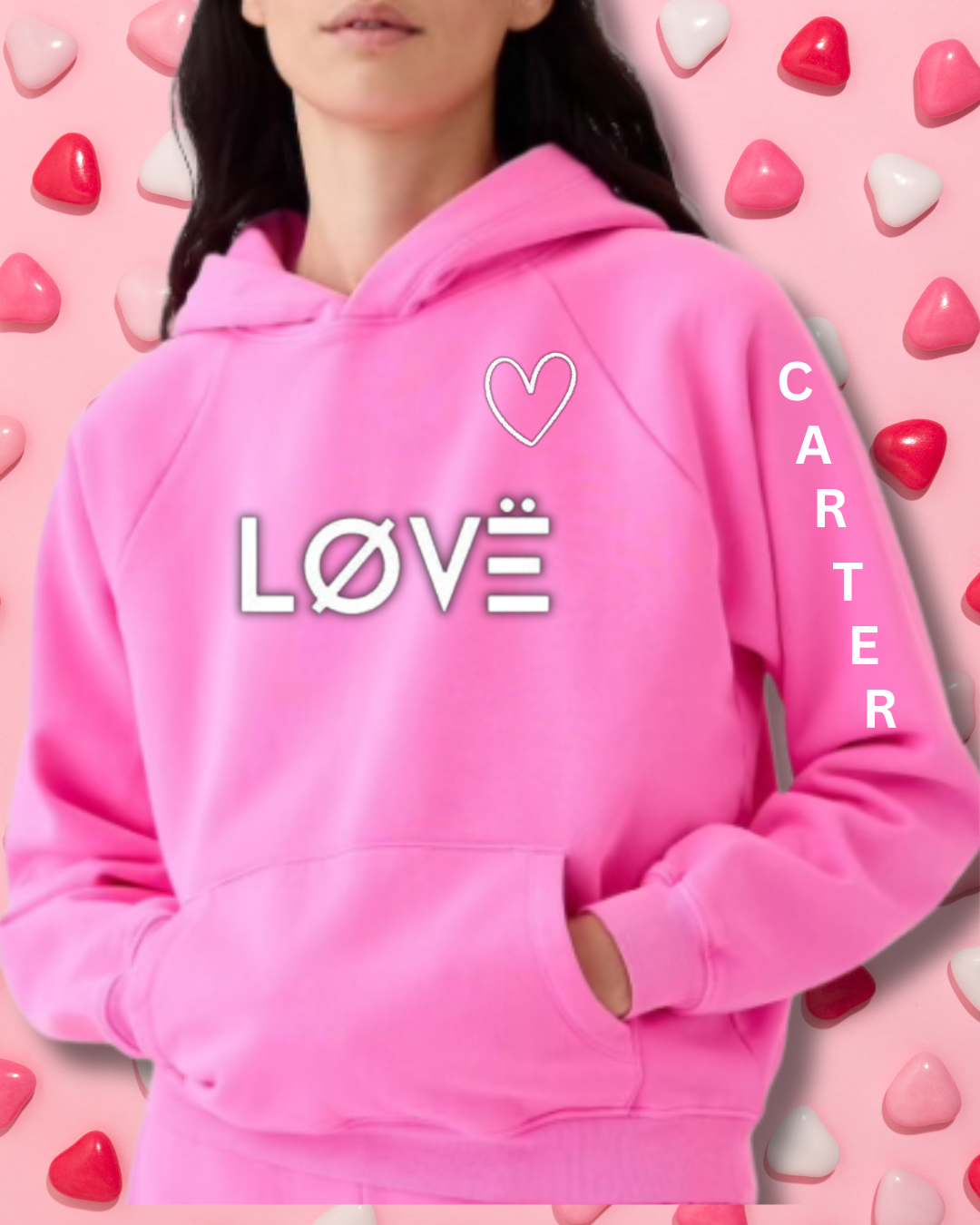 Limited edition neon pink LØVË hoodie