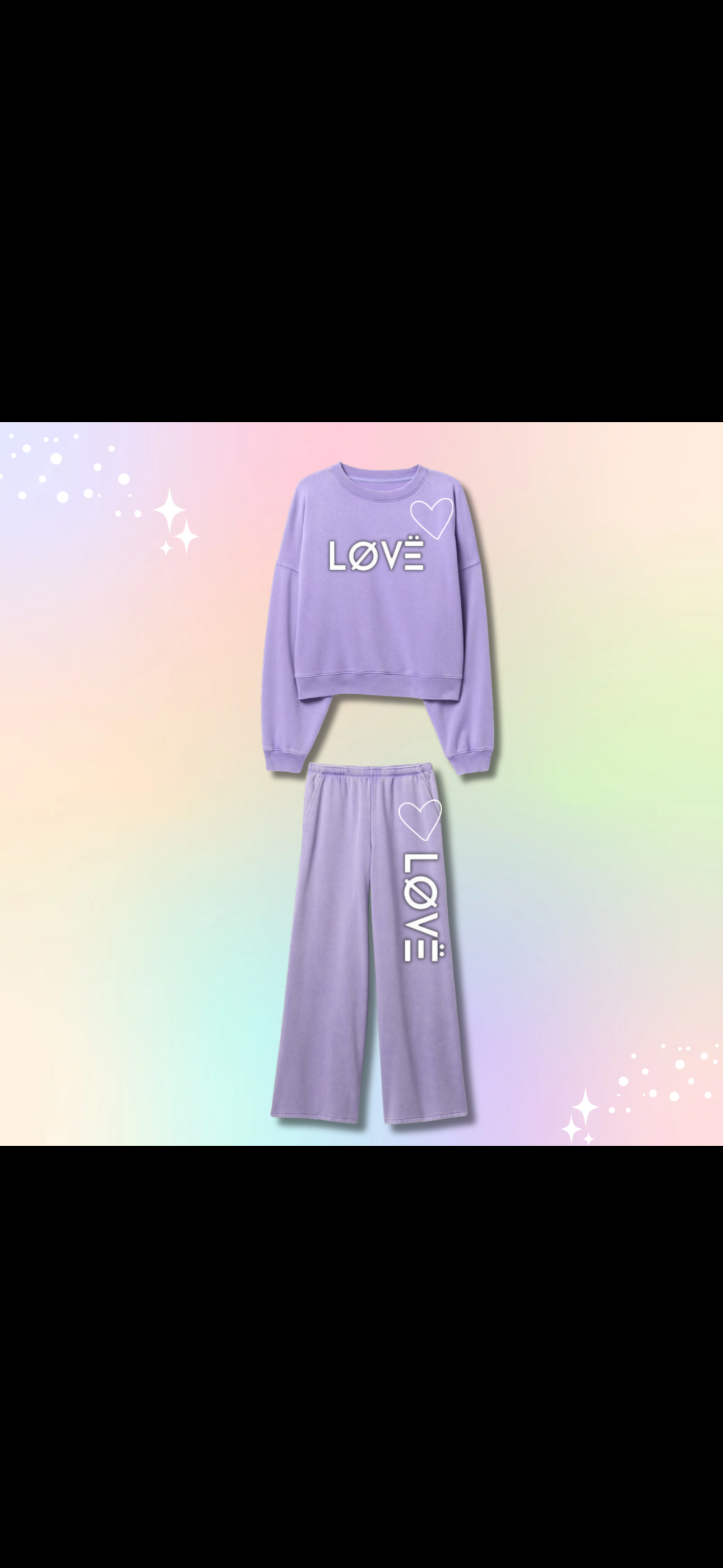 Purple crewneck LøVe jogger set