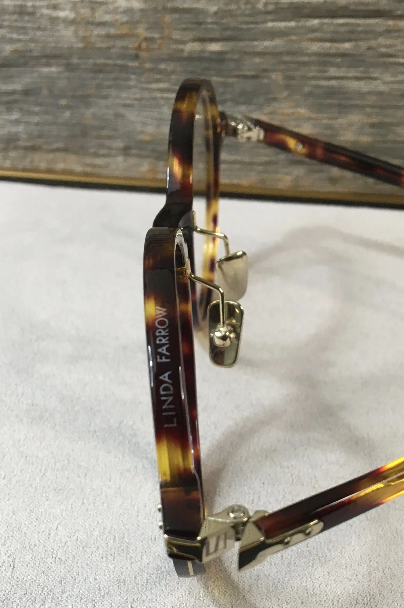 LINDA FARROW MERRICK LF51A C2 DARK TORTOISE SHELL LUNA GOLD — Kims