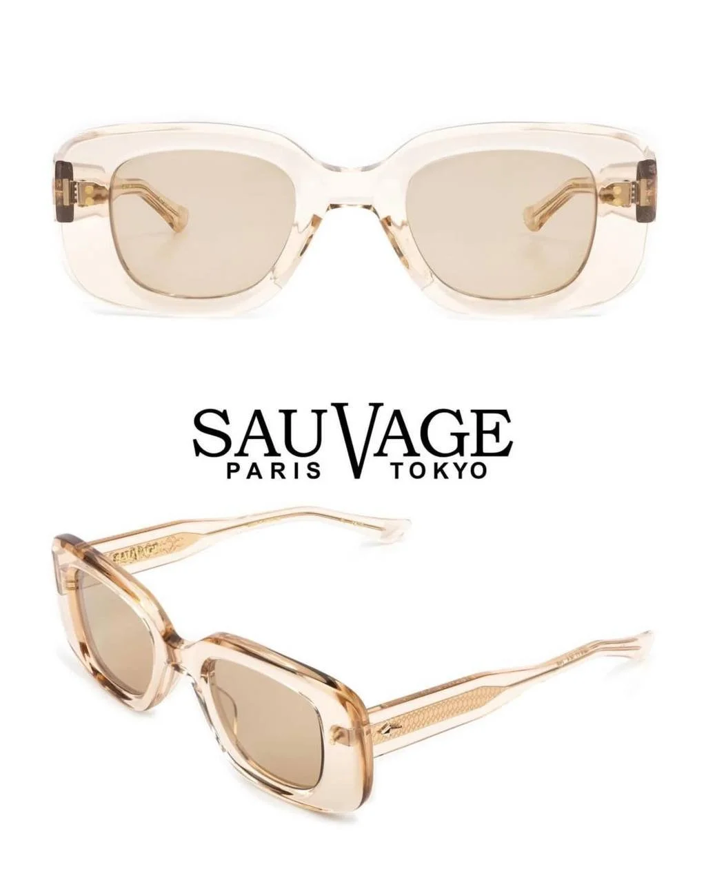 The silhouette of this frame was drawn from a hand-sketched cream puff &eacute;clair.

That's the actual origin of the @sauvageeyewear design &mdash; and somehow it makes complete sense once you see the frame.

Bold and rectangular. Pronounced side r