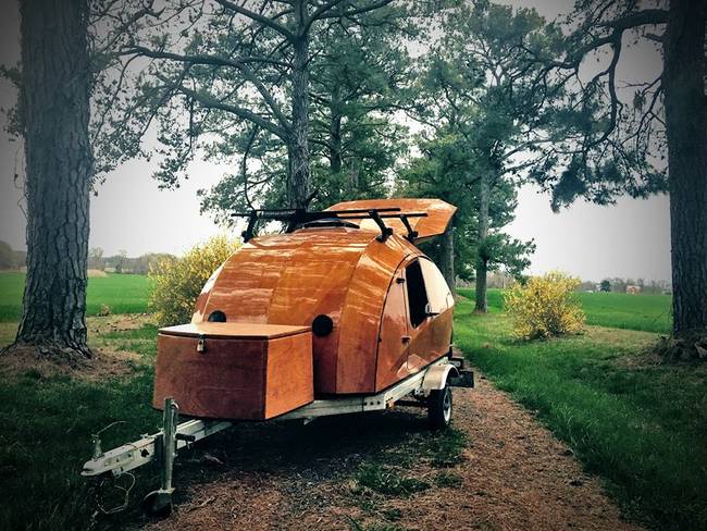 A touch of boat builder craftsmanship for weekend regatta circuit slumber. Photo ©Chesapeake Light Craft
