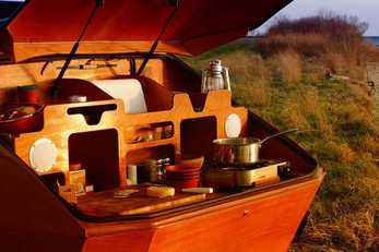 Additional storage, mini kitchen, tailgater HQ--customize the aft as you wish. Photo ©Chesapeake Light Craft