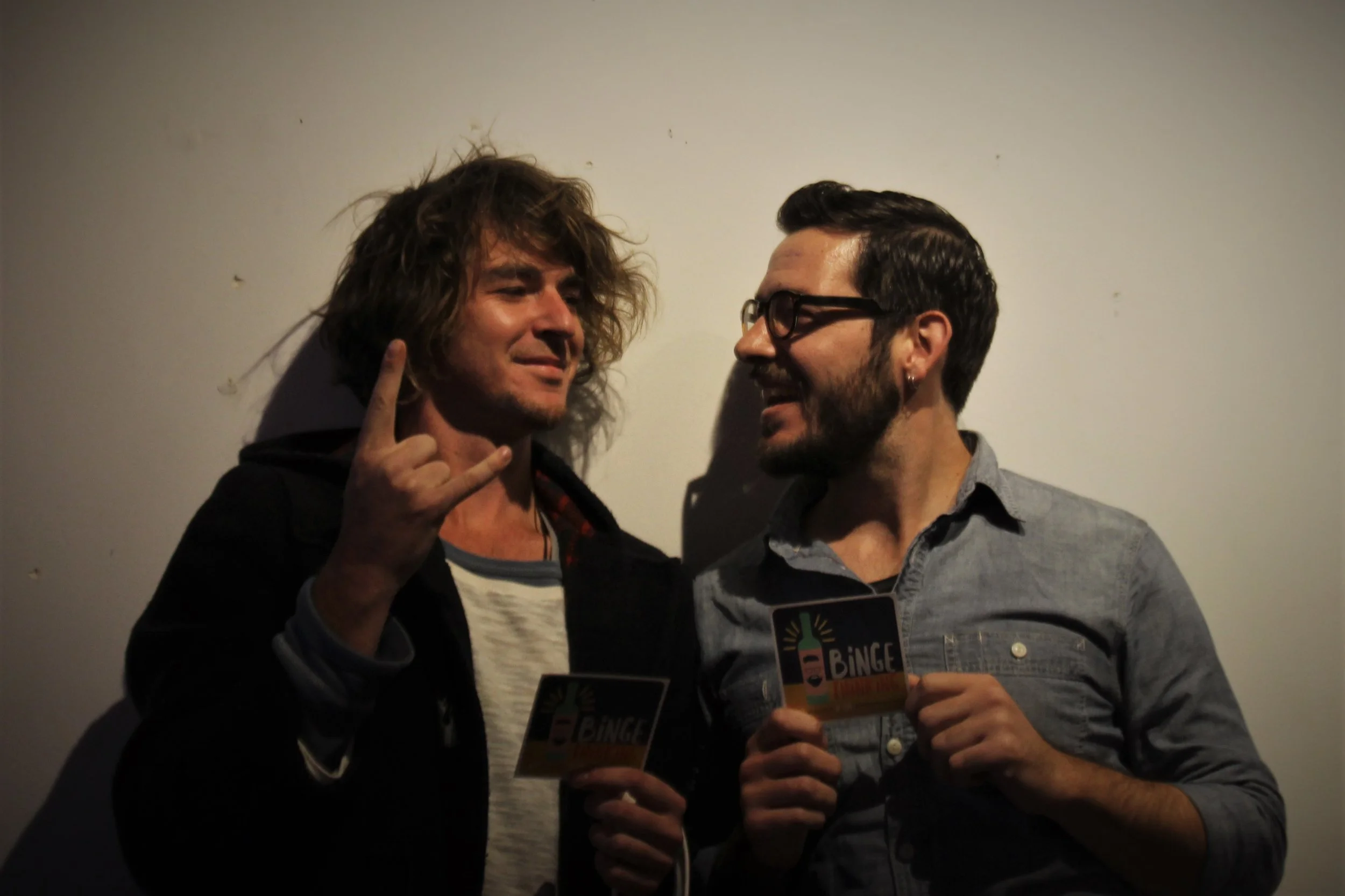 Michael and Caspar post binge at Lupine Studios, Coburg Australia