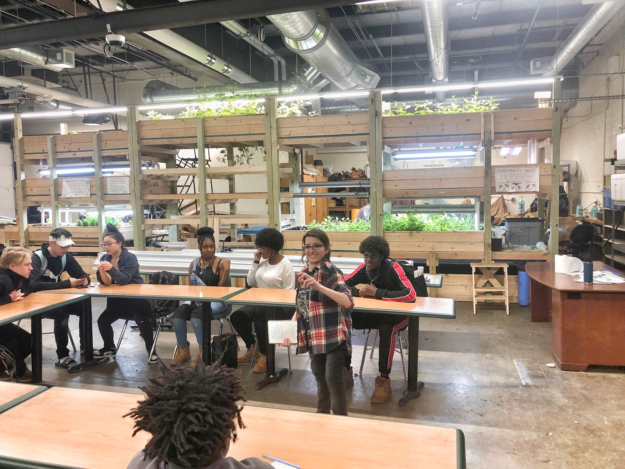 Sarah Pilato with Edison High School Youth