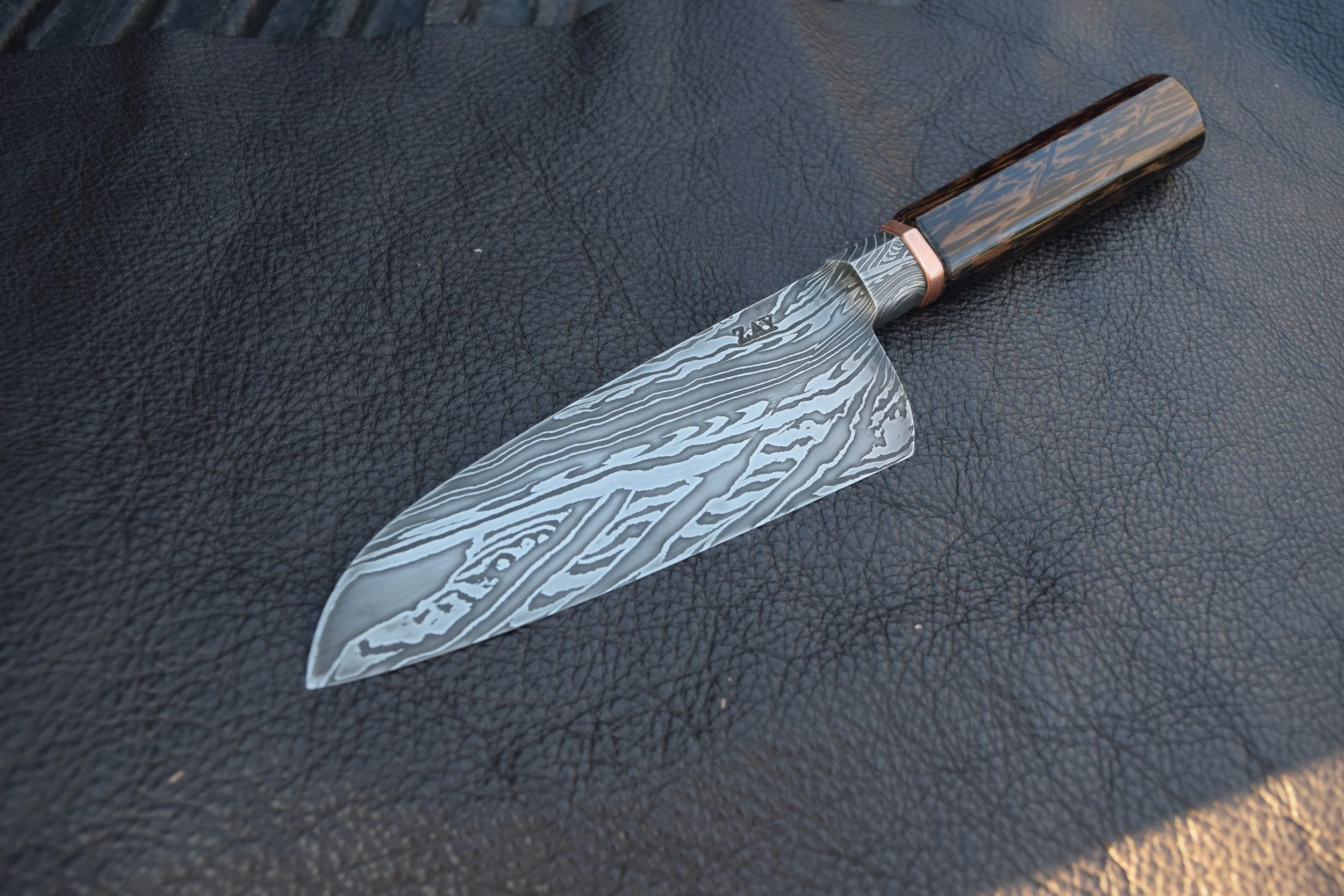 Mosaic Damascus Integral Chefs Knife
