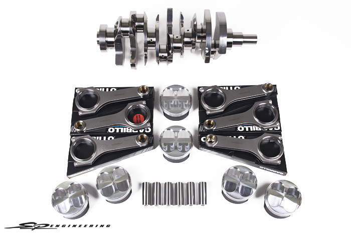 We are proud to announce our VR38DETT 4.1L stroker kit for the 2009-2015 Nissan R35 GT-R. This is a .3L increase over the factory engine producing more low to mid range torque reducing turbo lag and improving boost response. Our crankshaft features a REM Isotropic Superfinish. The REM process is an isotropic surface finishing process that produces a non-linear, low Ra finish that improves wear properties and reduces friction. In the Motorsports world, numerous engine parts are REM finished. Bryant Racing is the only crankshaft manufacturer to offer the true REM finish (in house) in the industry. The crank also features scalloping as well as knife edged counterweights to reduce weight and increase crankshaft aerodynamics which comes standard on 3 of our SPE power packages – SPE1400R, Godzilla and Kaiju (coming soon). Features: SPE CP Pistons: 95.50mm Bore, 10.5:1 Compression, Skirt Coating SPE CP Pistons Upgraded Wrist Pins (1600HP+) SPE Carrillo Rods (H Beam) SPE Bryant Racing Billet Crankshaft: REM, Knife Edged Rod Bearings