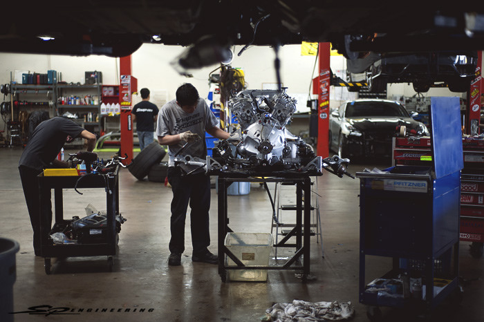 Our techs wasted no time and began tearing down the motor when Joshua came in after pulling the trigger on our SPE1000R package.