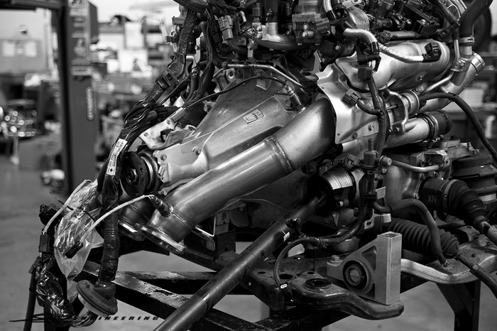 Because the engine was taken out to change out a few gaskets, it made for a much easier downpipe install.