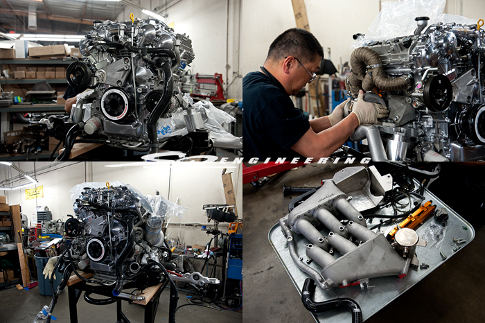 Gearing up the Godzilla motor with SPE spec bolt-on’s. -SPE GODZILLA Turbo System SPE Equal Length Turbo Manifolds Custom Billet 62mm Precision Turbochargers Tial Billet V-Band Wastegates SPE High Flowing 3” Stainless Steel V-Band Downpipes -SPE Spec Race Intercooler System Intercooler Pipe Kit in Full Titanium Tial Billet Blow Off Valves -SPE Spec 4” Air Intake System -SPE Spec Billet Aluminum Throttle Body -SPE Spec Greddy Custom Intake Manifold Secondary Fuel Rail System -SPE Spec 10000cc Primary / 2000cc Secondary Injectors -SPE Spec High Volume Fuel Rail Kit -SPE Spec Fuel Cell System Triple Bosch Fuel Pumps Custom Collector Tank Custom Wiring Harness Custom Fuel Lines & Fittings -SPE Spec Fuel Pressure Regulator + Gauge -SPE Spec Spark Plugs Range 9 -SPE Spec Custom 4.1L Race Engine SPE Full Blue Print and Balanced Short Block SPE Spec Billet Knife Edged Crankshaft SPE Spec Carrillo Billet H Beam Connecting Rods SPE Spec CP Forged Pistons SPE Spec 274 Camshafts SPE Spec Ferrea Complete Valvetrain SPE Spec Ported Race Heads SPE Spec ARP Head & Main Stud Kit ATI Crank Damper -SPE Spec Billet Engine Mounts -SPE Spec Titanium Oil Catch Tank + Crankcase Ventilation System -SPE Spec Titanium Engine Coolant Reservoir Tank -SPE Spec TiTek 4” Titanium Mid Pipe & Exhaust System -SPE Speed Density COBB Tune -SPE Spec Boost Control Solenoid -SPE Engine Management System