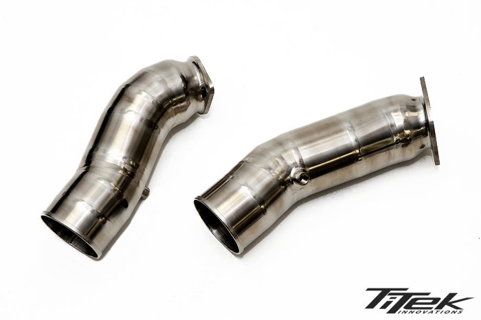 Want to help further maximize the potential of your factory modified turbos as well as increase better throttle response? TiTek’s titanium 3” turbo inlet pipes is the answer for you. While retaining the 2.5” 2 bolt flange to the turbos, it immediately transitions over to 3” pie cut piping to help draw in greater intake flow for a 20-30HP increase in power depending on your factory modified turbo and/or manifold mod. PLEASE NOTE : These pipes do not come equipped with a BOV recirculation port. Therefore, a speed density tune is required to run these pipes. MSRP: $750.00 Please contact our sales team to order! Retail: david@sp-power.com 626-333-5398