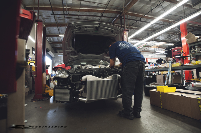 Howard tightening the last of the ETS Race intercooler piping.