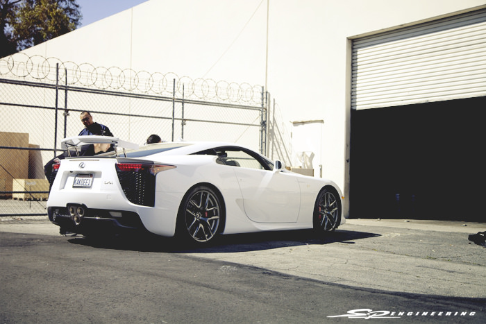 It’s not everyday you come across a Lexus LFA, but when you do it’ll most likely be on display at a Lexus dealership, auto show or cruising along the PCH. This time around it’s on SP Engineering grounds where a customer of ours (who also own’s a GT-R) wanted to have a baseline dyno run extracted from his Japanese super car.