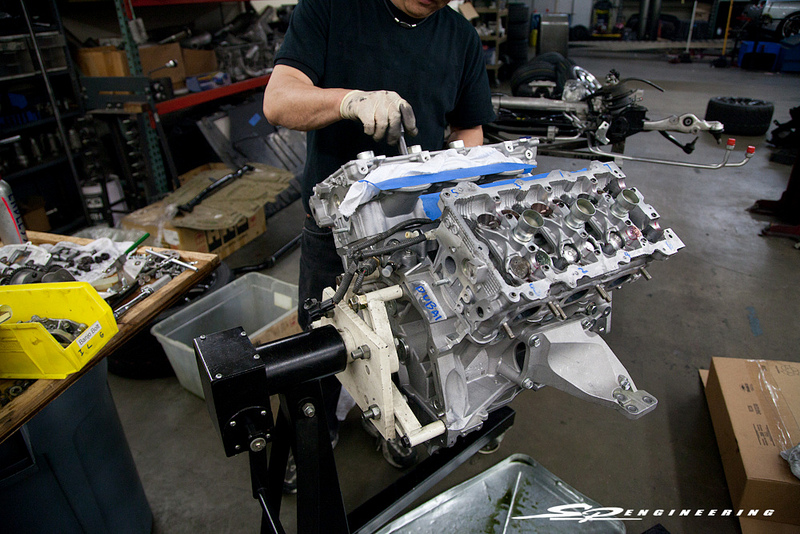 The build starts with our SPE Spec 4.0 liter race motor which is built from the ground up with: - SPE Spec Full Blue Print and Balanced Short Block – SPE Spec Steel Sleeves – SPE Spec H Beam Connecting Rods – SPE Spec Custom Forged Pistons – SPE Spec Head & Main Stud Kit – SPE Spec Stage 3 Camshafts – SPE Spec Stage 3 Race Head