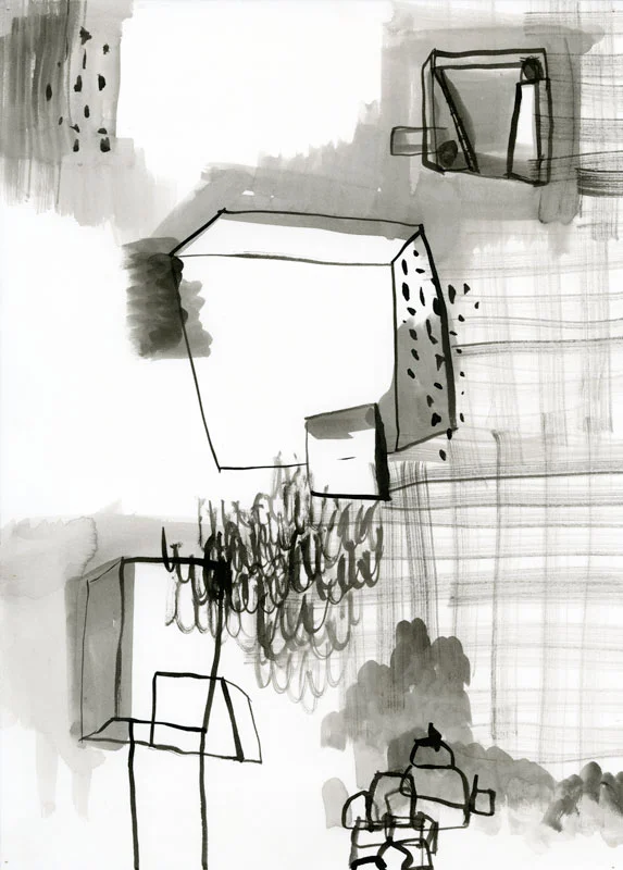 ink wash on paper, 2016 14-1/8 x 10-1/4 inches