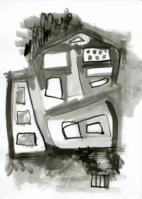 ink wash on paper, 2016 14-1/8 x 10-1/4 inches
