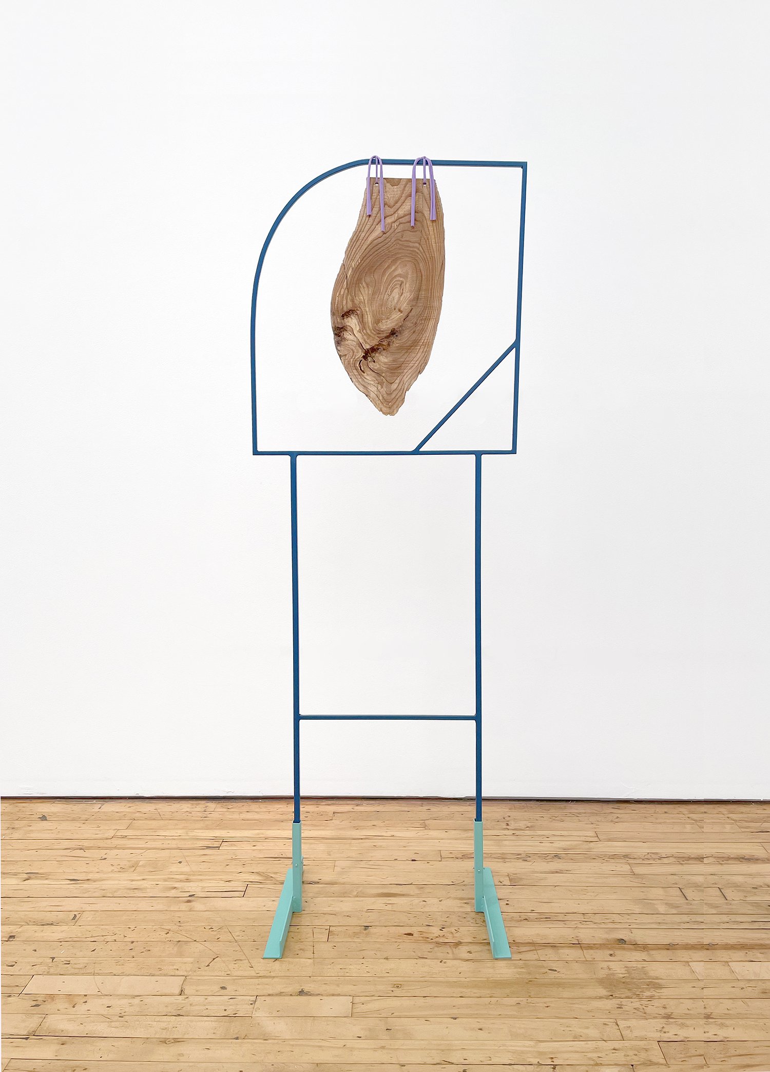  Untitled (Cosmic Fishing #3) Powder coated steel, steel, paint, wood, hand-dyed fabric 67 x 23 x 14 inches 2021  