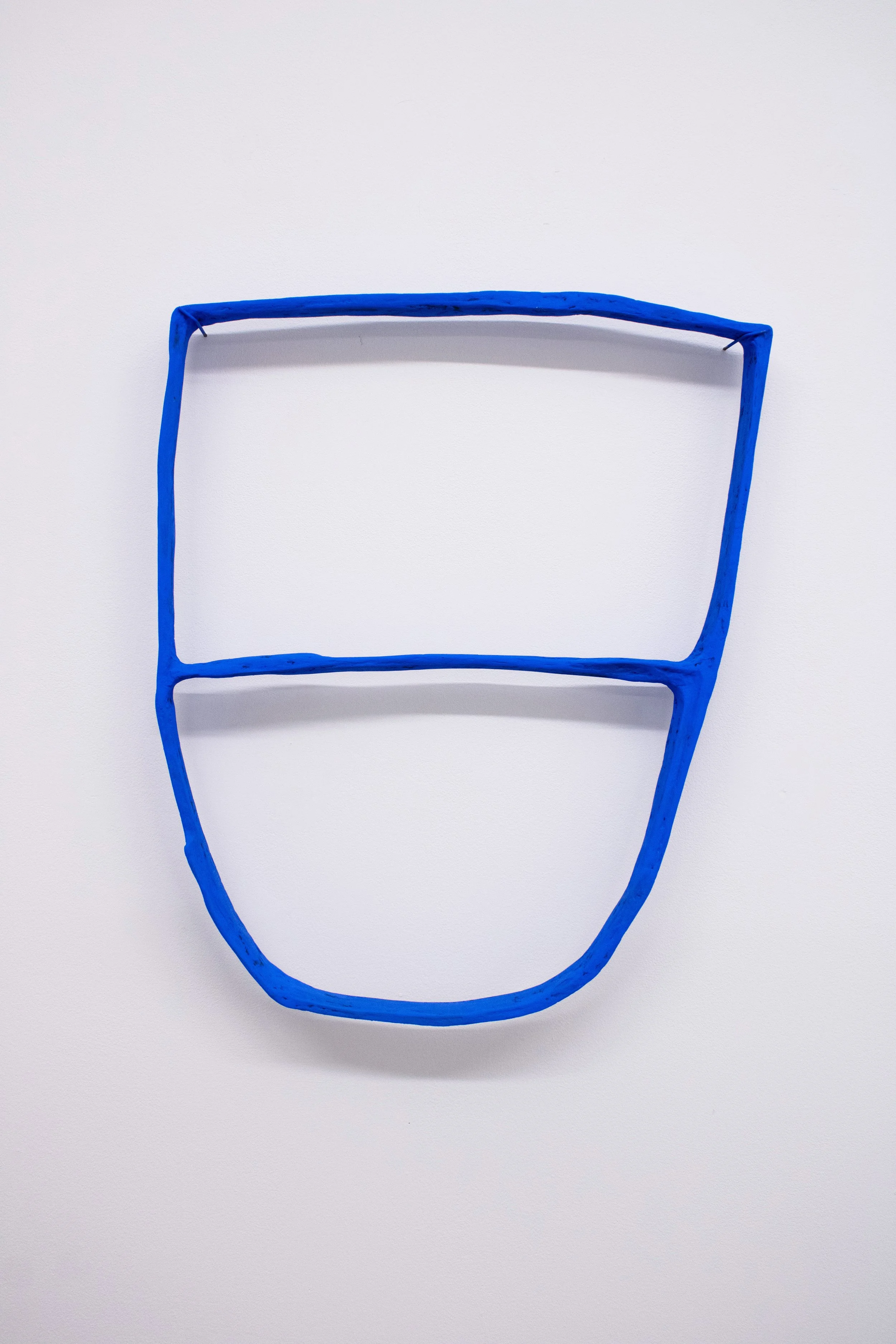   am is are was were (cobalt blue) , 2025, cardboard, papier-mâché, Aqua-Resin, Flashe, pigment, acrylic paint, 28 x 23 x 2 inches 