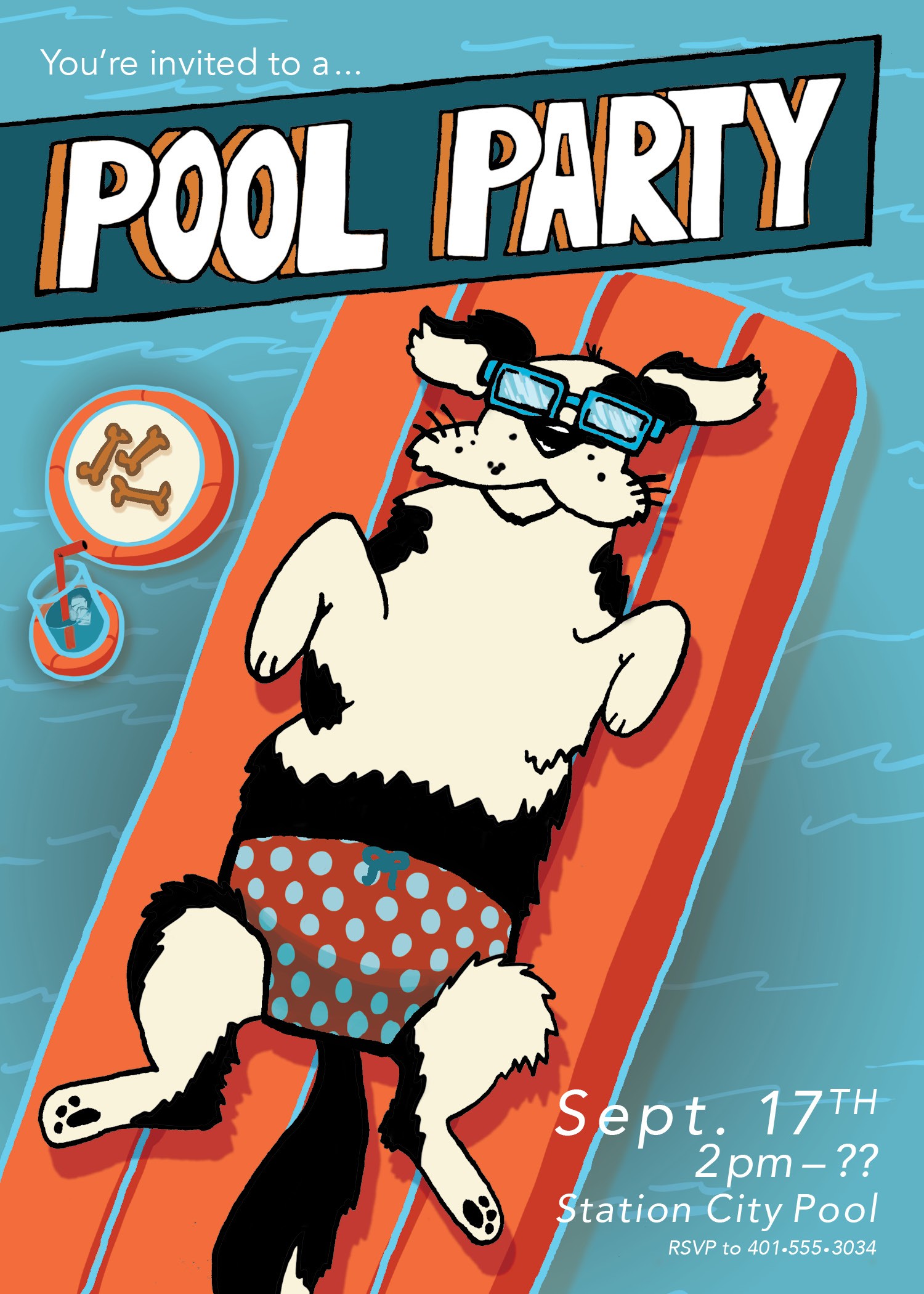 Puppy Pool Party Invitation