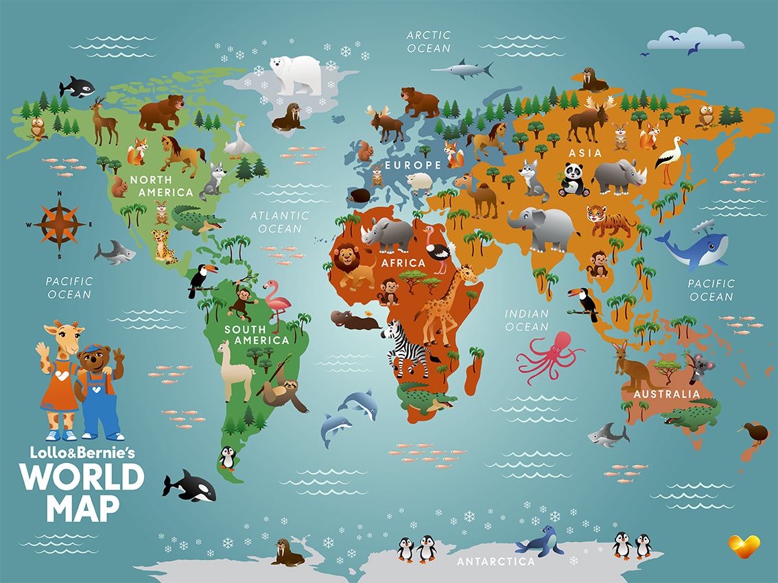 L&B World Map Poster 30x40 cm