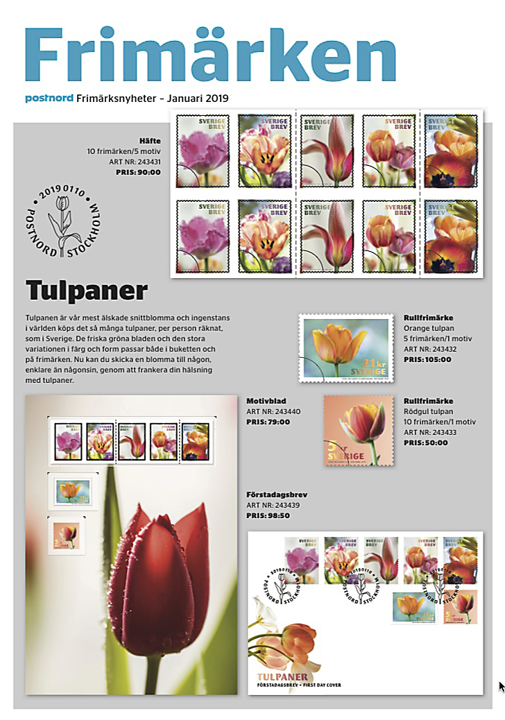 Tulpaner till årens frimärke.