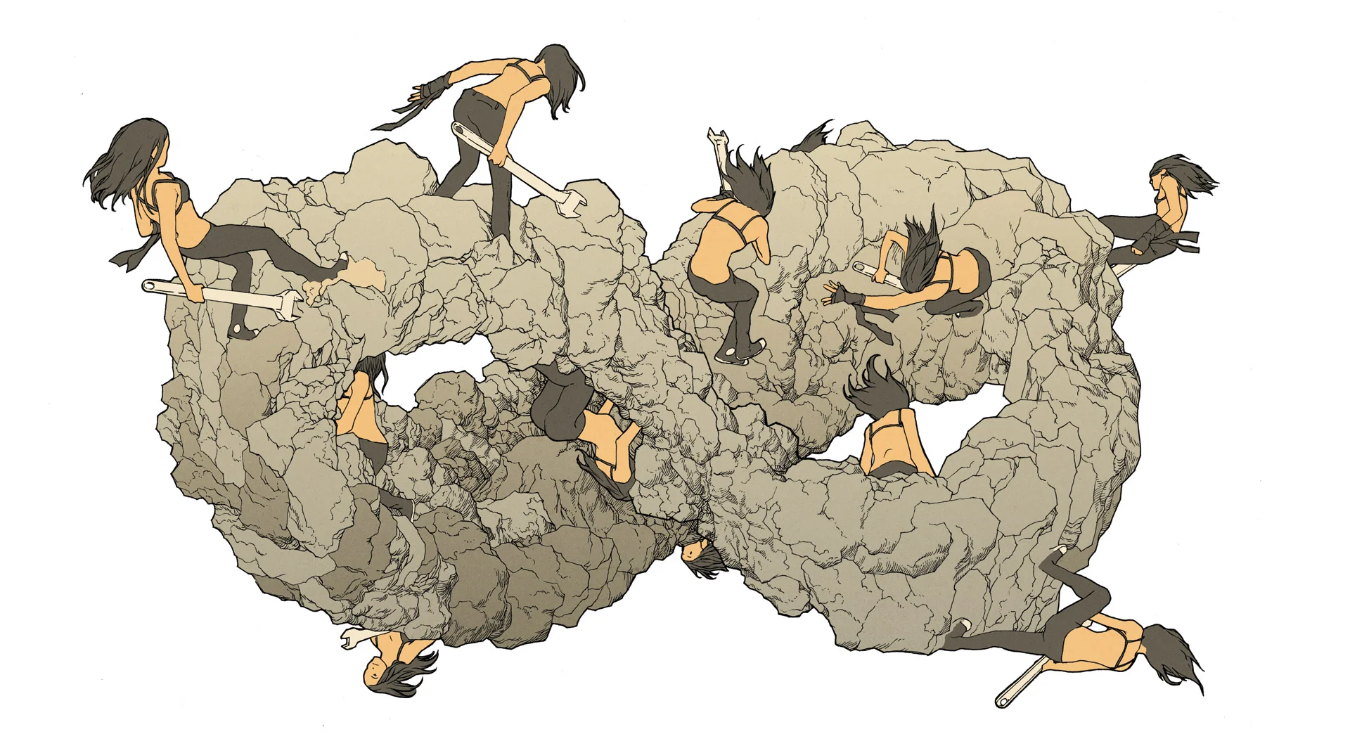 An actual double page spread from a dreamlike sequence.