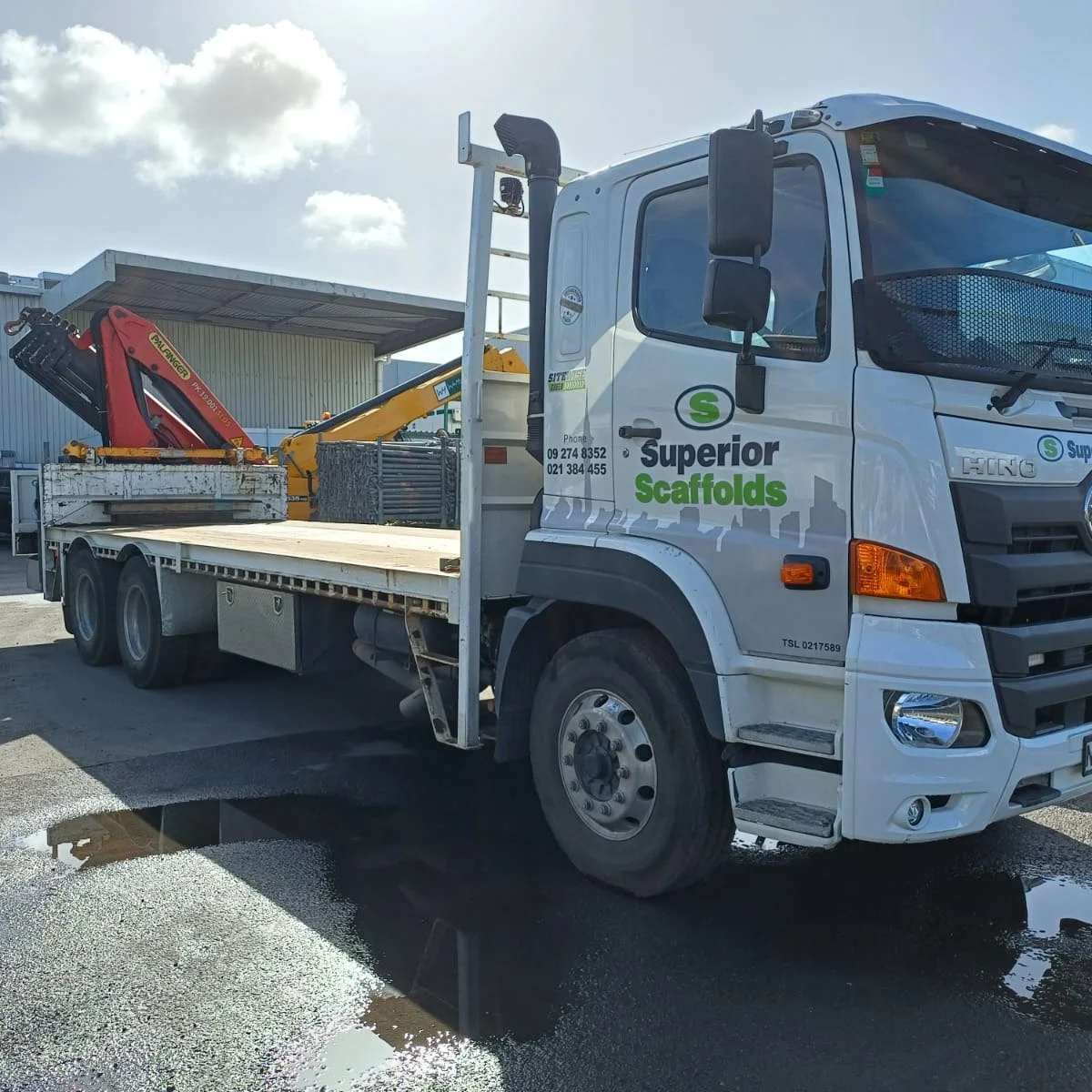 Need reliable lifting and transport support on site?

Our Hiab truck is available for hire across Auckland, assisting with everything from scaffold loads to general material handling and site logistics.

Whether it&rsquo;s a one-off lift or ongoing p