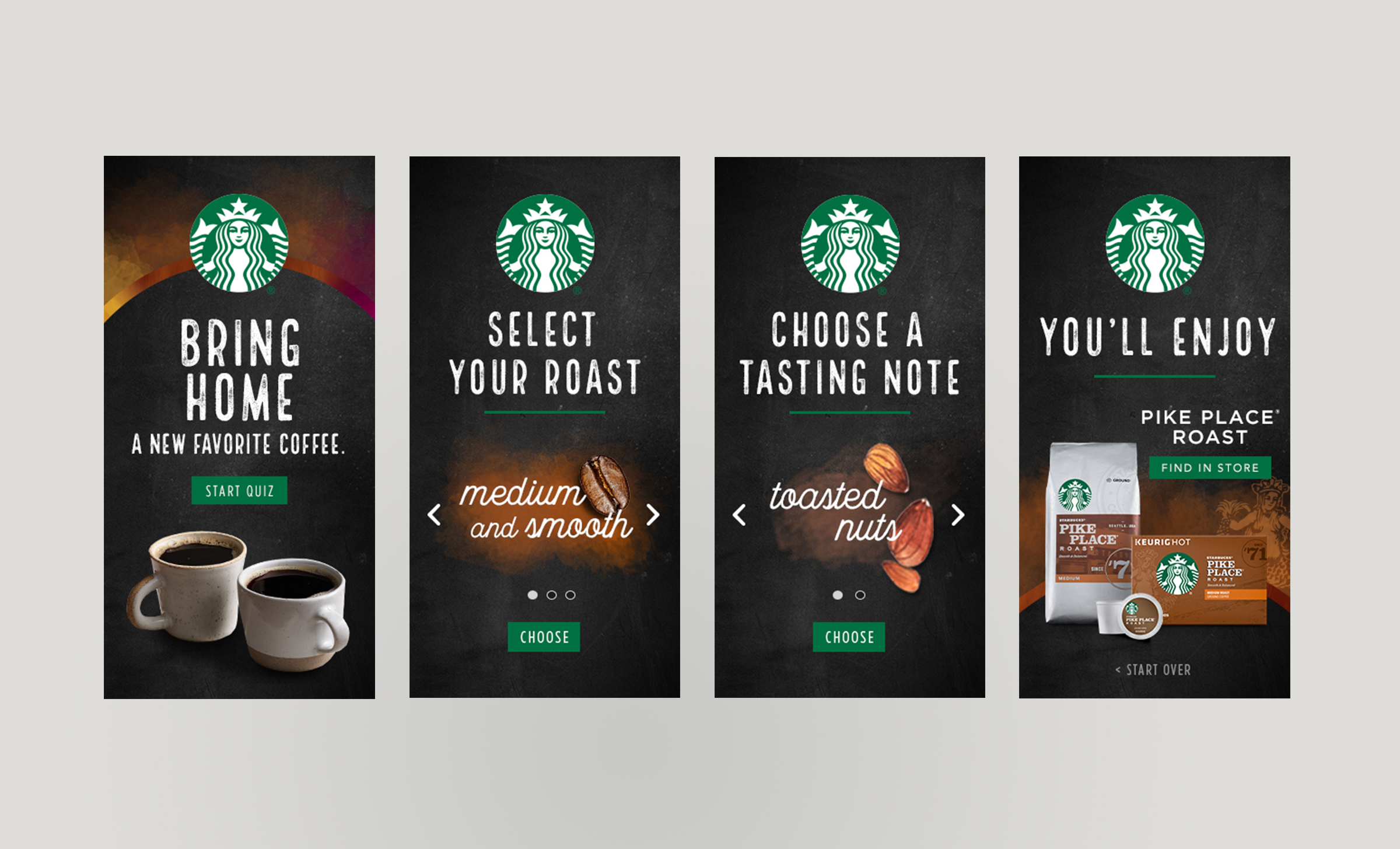 Interactive digital banners used her preference to select a new roast for her and sent her to redeem a tasting flight. 
