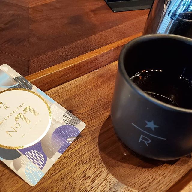 Today I get to visit the Starbucks Reserve Bar at 123 Mission Street in San Francisco! Beautiful! I'm loving my Micro Blend No. 11! @starbucksreserve @starbucksreservebarsf #starbucks