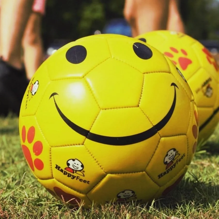 Why does our soccer ball have a smile on it? 

Because that&rsquo;s our friend Bob! 
We use Bob to help kids develop a positive relationship with the game of soccer. Throughout the session, we take Bob on adventures, sing songs, and play fun games al