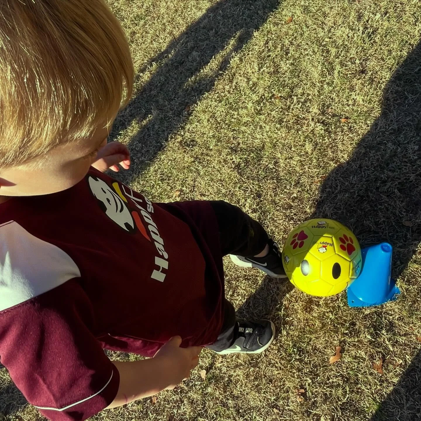 We are always working on our shooting technique using creative games and targets, so we can score lots of goals!!!!

- plant non kicking foot in direction of target, kicking foot toe down, ankle locked, strike with laces, land on kicking foot. 

Gooo
