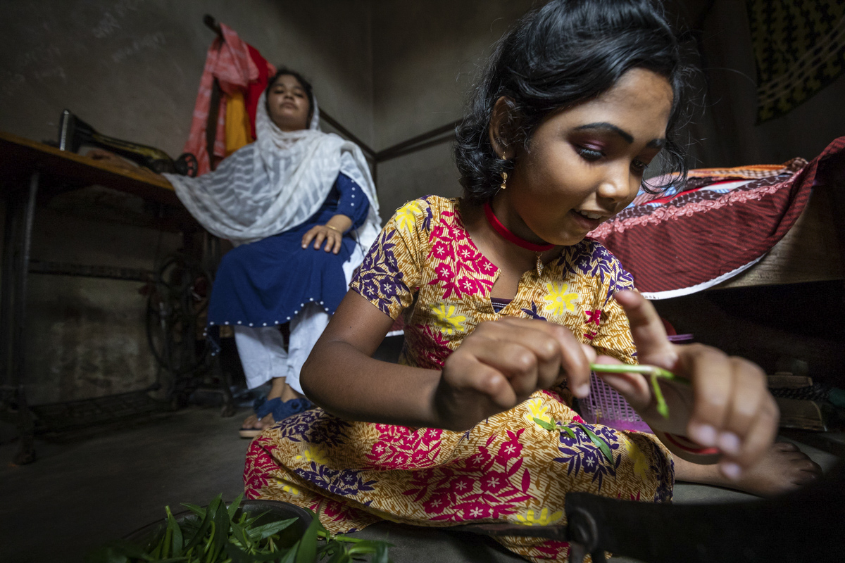 Only two year ago, little Samira, who suffers with C.P. could not even sit up on her own. Today with therapy provided through the CDD, she is walking unaided and can even help her mother with chores around the house- like chopping vegetables seen here!!!