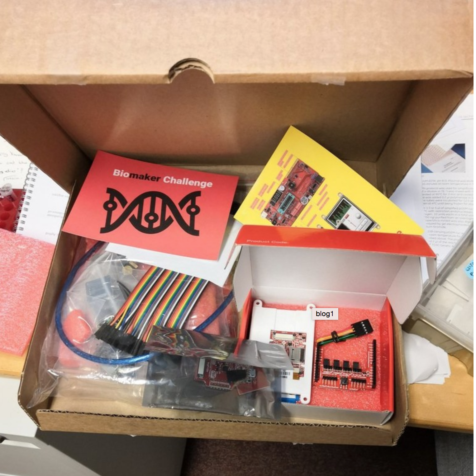 “What an exciting package to find on my desk first day back in the lab in 2019!” Sam's kit arrives in Norwich