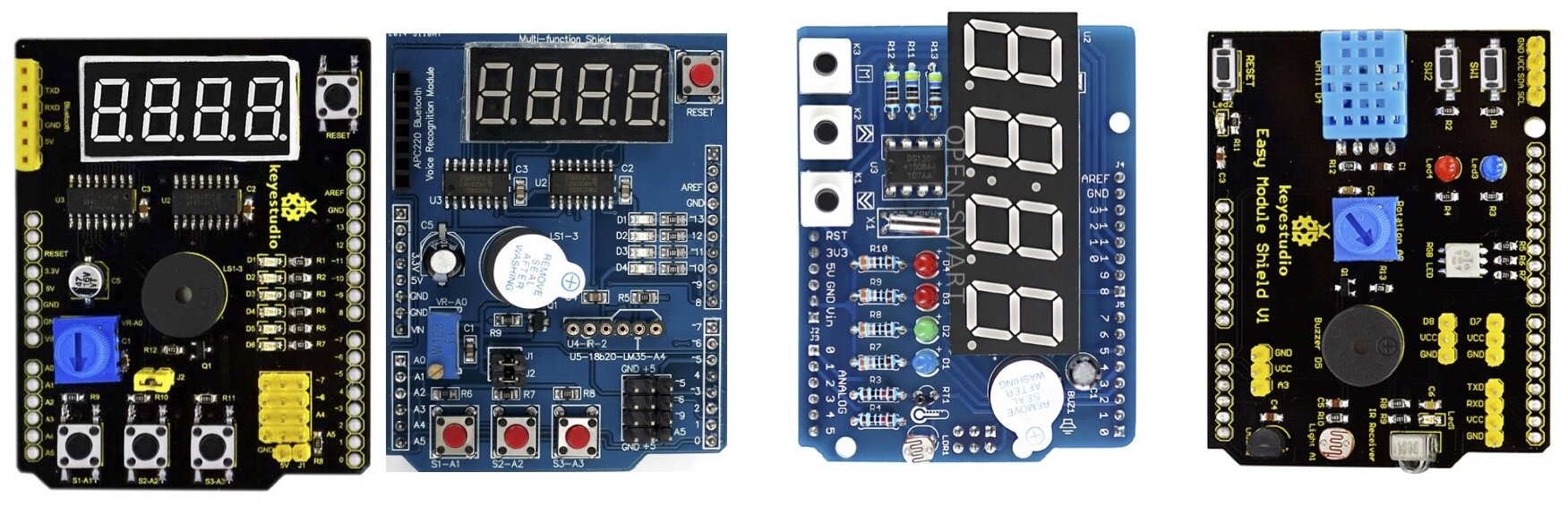 DAOKI 2Pcs Multi-Function Shield Multifunctional Expansion Board Module with Buzzer LM35 4LED with Four Digital Display for Arduino UNO R3 Lenardo Mega2560