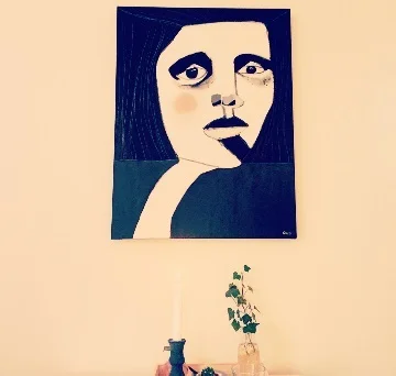 Min tavla hemma hos nöjd kund. Det är så roligt att se den på plats! Tavlan har ingen titel men måtten är 60 x 80 cm och den är gjord i olja.