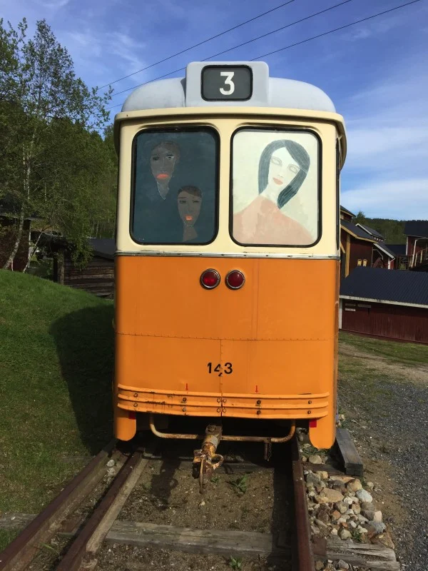 "Min spårvagn" "Norrköping", som jag ska få fylla med mina tavlor!